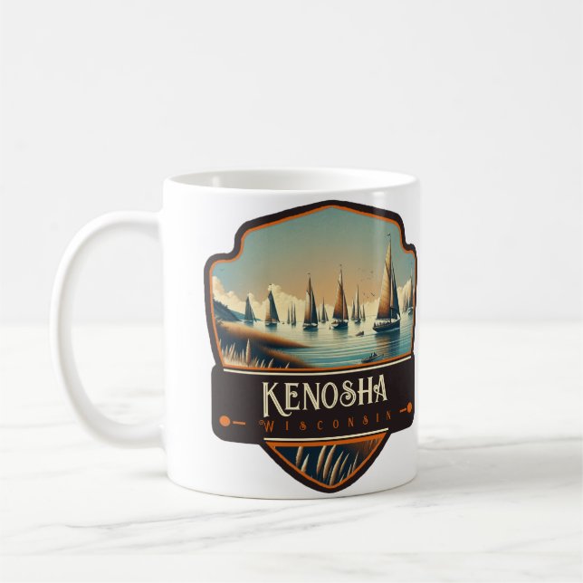 Kenosha, Wisconsin | Vintage Coffee Mug (Left)