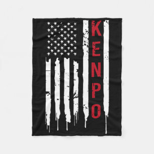 Kenpo Karate American Flag For Women Men Fleece Blanket