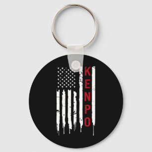 Kenpo Karate American Flag For Women Men Key Ring