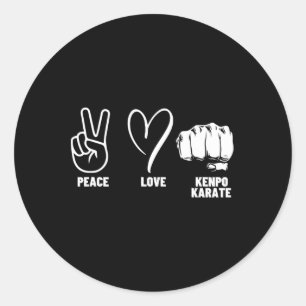 Kenpo Karate Coach Peace Love American Kenpo Classic Round Sticker