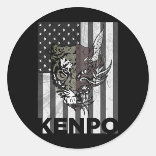 Kenpo Karate Martial Arts American Flag Women Men Classic Round Sticker