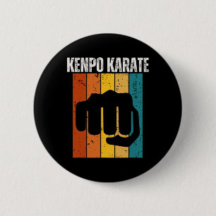 Kenpo Karate Vintage Retro 70s Design Funny Americ 6 Cm Round Badge