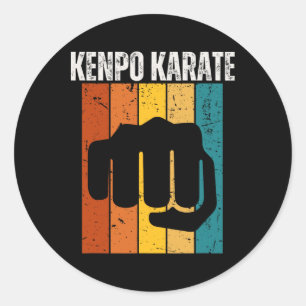 Kenpo Karate Vintage Retro 70s Design Funny Americ Classic Round Sticker