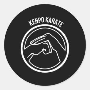 Kenpo Karate White Black Hands Cool Martial Arts T Classic Round Sticker