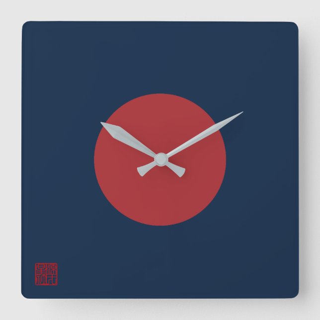 Kenshin Uesugi's Uma-jirushi Square Wall Clock (Front)