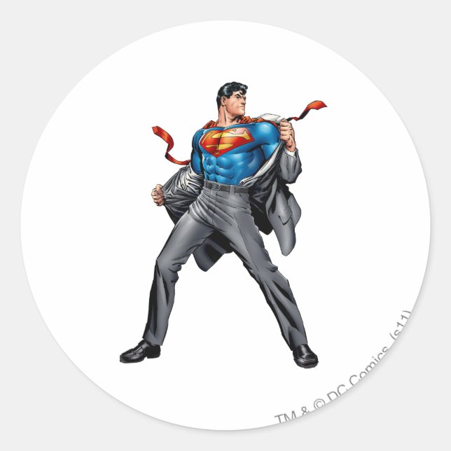 Kent changes into Superman Classic Round Sticker (Front)