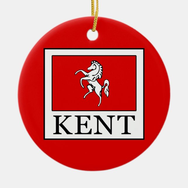 Kent County England Ceramic Tree Decoration (Front)