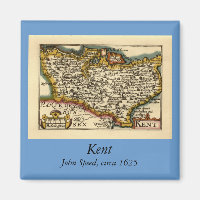 Kent County England Old Antiquarian John Speed Map