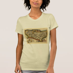 Kent County England Old Antiquarian John Speed Map T-Shirt