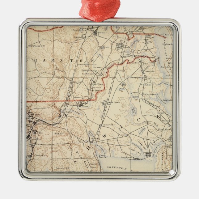 Kent County, Rhode Island Metal Tree Decoration (Front)