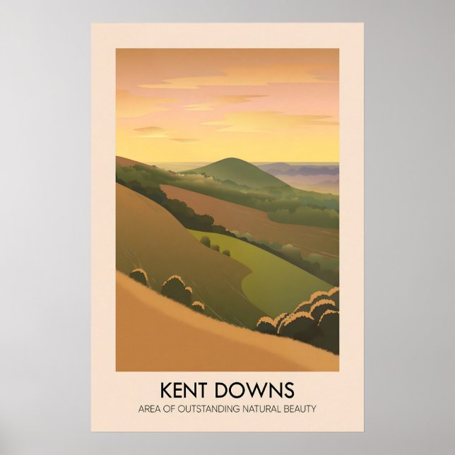 Kent Downs AONB Travel Poster (Front)