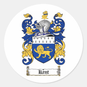 KENT FAMILY CREST -  KENT COAT OF ARMS CLASSIC ROUND STICKER