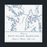 Kent Island Maryland Map Destination Wedding Favou Magnet<br><div class="desc">Quick and Easy ordering! These Kent Island MD map magnets make great Kent Island wedding favours to include in your Maryland destination wedding welcome bags. Move the heart by clicking "Edit Using design tool" under "Personalise". This elegant Kent Island map wedding favour magnet is perfect for your Kent Island destination...</div>
