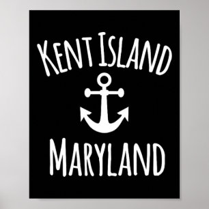Kent Island Maryland Nautical Coastal Boating Sail Poster