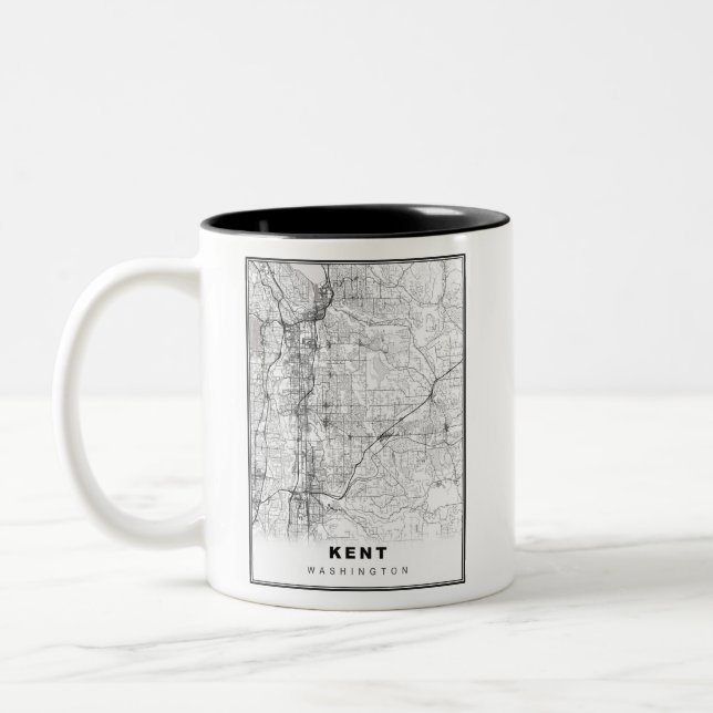 Kent Map Two-Tone Coffee Mug (Left)