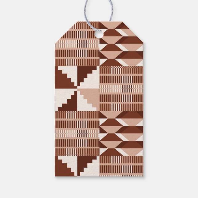 Kente Block - Clay Terracotta Gift Tags (Front)