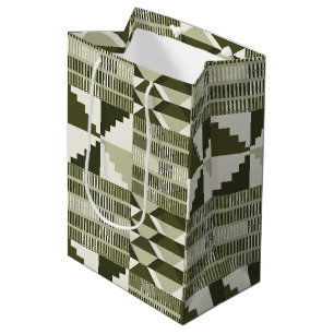 Kente Block - Heritage Olive Medium Gift Bag