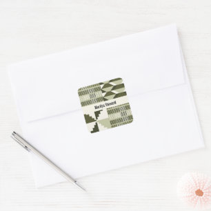Kente Block - Heritage Olive Personalised Square Sticker