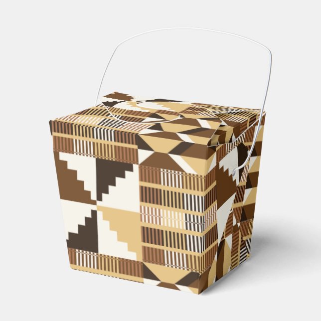 Kente Block - Muted Ochre Favour Box (Front Side)