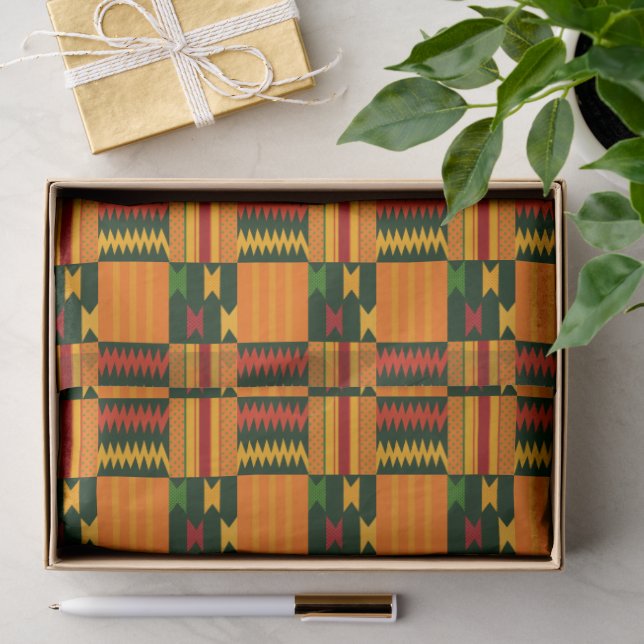 Kente Cloth African Pattern Afrocentric Tissue Paper (Gift)