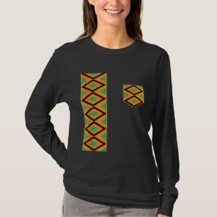 Kente Cloth Sash And Pocket Ethnic Pride Kente Afr T-Shirt