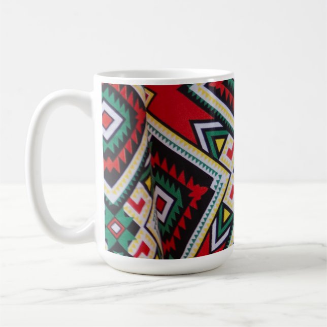 Kente Geometric Tapestry Coffee Mug (Left)