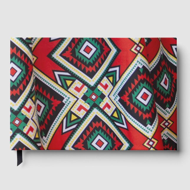 Kente Geometric Tapestry Guest Book (Front)
