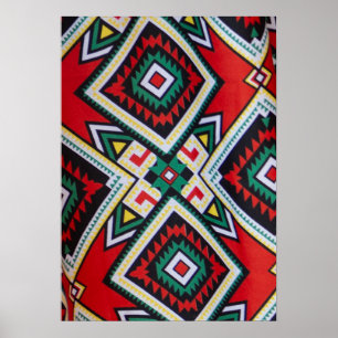 Kente Geometric Tapestry Poster