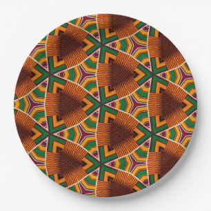 Kente Geometrics Kwanzaa Afrocentric Paper Plate