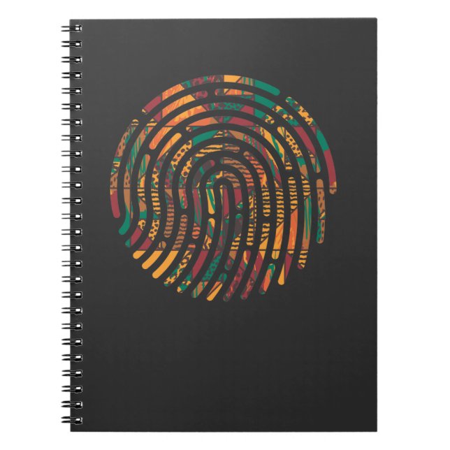 Kente Pattern African Ghana Fingerprint nwentoma Notebook (Front)