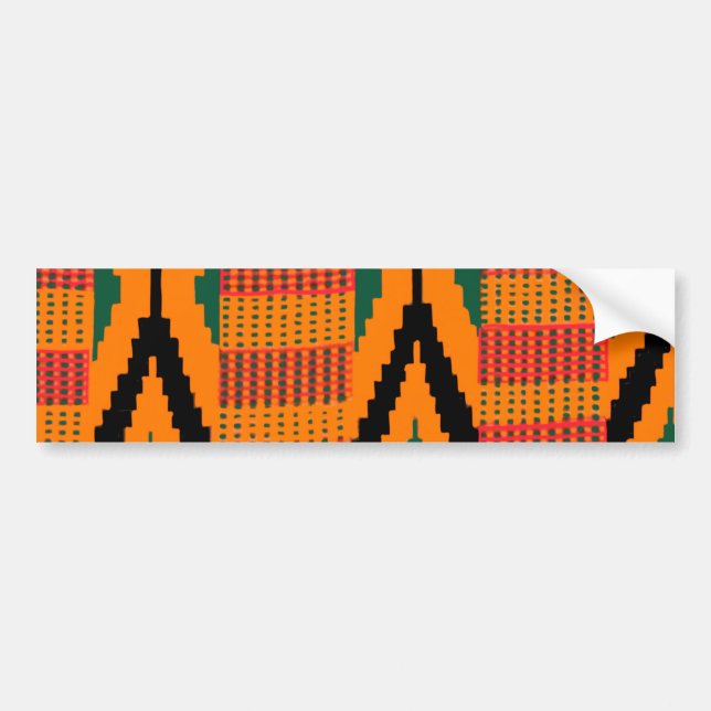 Kente Pattern Bumper Sticker (Front)