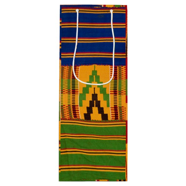 Kente Print Wine Gift Bags (Front)