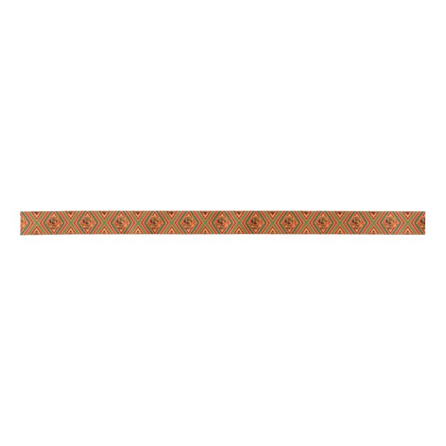 Kente Rose Print Satin Ribbon (Front)