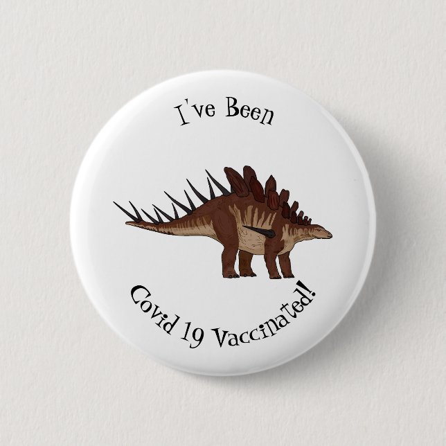 Kentrosaurus cartoon illustration 6 cm round badge (Front)