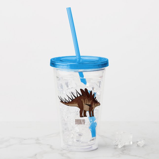 Kentrosaurus cartoon illustration  acrylic tumbler (Front Ice)