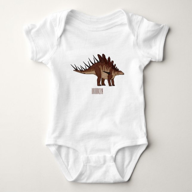 Kentrosaurus cartoon illustration  baby bodysuit (Front)