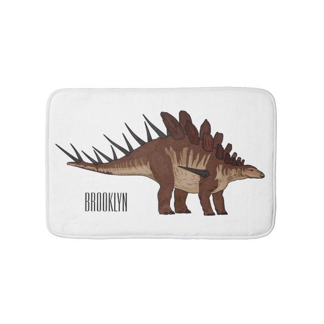 Kentrosaurus cartoon illustration  bath mat (Front)