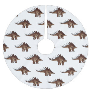 Kentrosaurus cartoon illustration  brushed polyester tree skirt