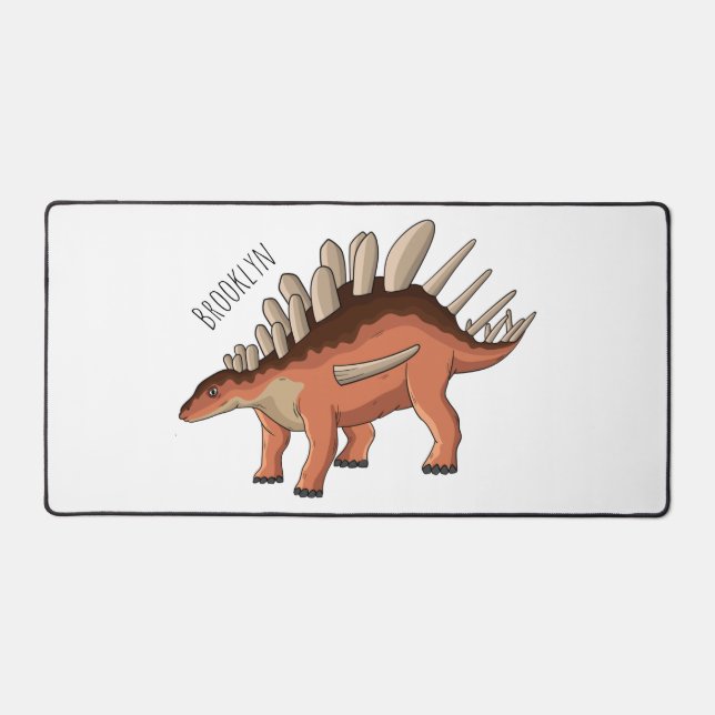 Kentrosaurus cartoon illustration desk mat (Front)