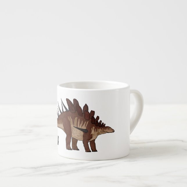 Kentrosaurus cartoon illustration  espresso cup (Front Right)