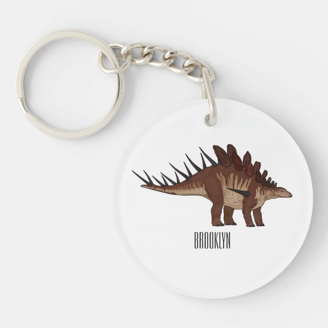 Kentrosaurus cartoon illustration  key ring (Front)