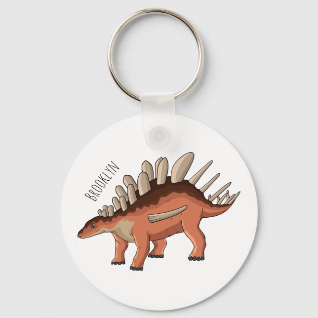 Kentrosaurus cartoon illustration key ring (Front)