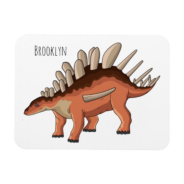 Kentrosaurus cartoon illustration  magnet (Horizontal)