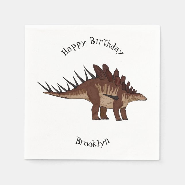 Kentrosaurus cartoon illustration napkin (Front)