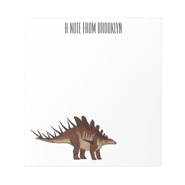 Kentrosaurus cartoon illustration  notepad (Front)