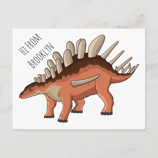 Kentrosaurus cartoon illustration postcard (Front)