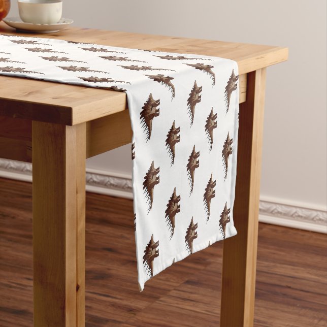 Kentrosaurus cartoon illustration  short table runner (In Situ)