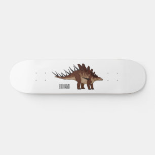 Kentrosaurus cartoon illustration  skateboard