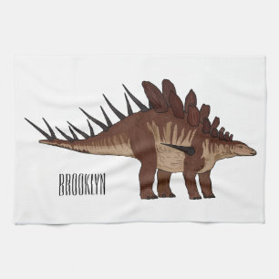Kentrosaurus cartoon illustration  tea towel