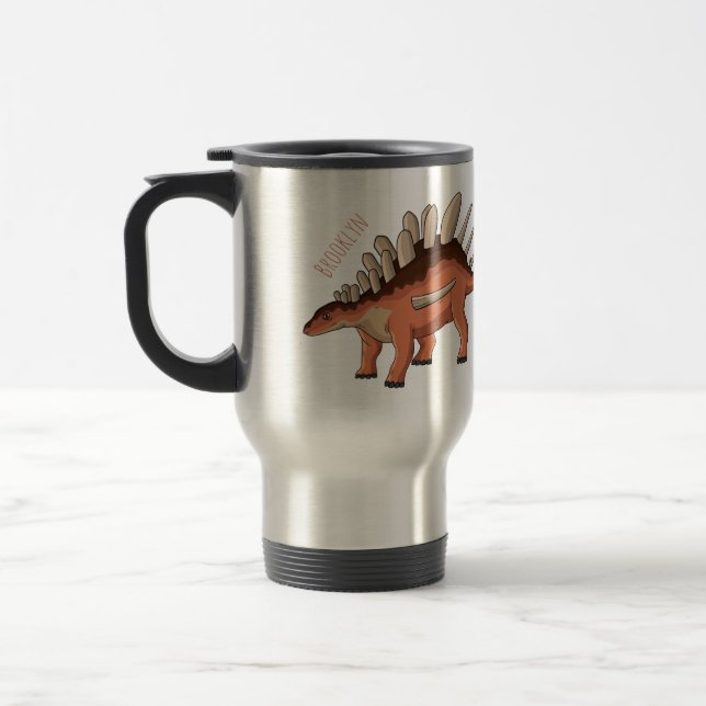 Kentrosaurus cartoon illustration  travel mug (Left)